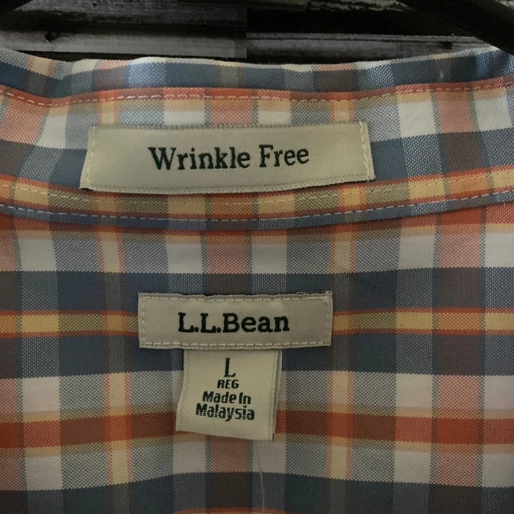 LL Bean Women's Long-Sleeved‎ Button-Down Top Size L Wrinkle Free Plaid NWT - Picture 6 of 7